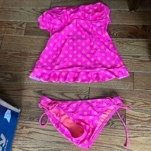Arizona jeans, size medium two-piece, tankini, set pink and orange